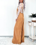 Loose Denim Wide Leg Jumpsuit Back Pants GYAN-16859