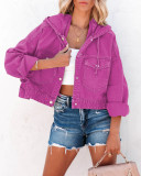 Drawstring Hooded Loose Denim Coat GYAN-606