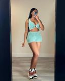Solid Color Sleeveless Vest Two Piece Shorts Set TR-1309