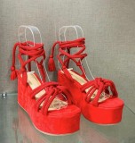 Copy Strappy Slope Heel Thick Sandals GYUX-a050