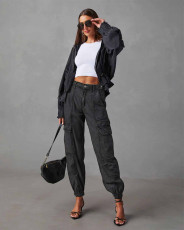 Casual Denim Solid Color Loose Jeans GYAN-32139