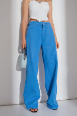 Solid Color Loose Denim Jeans GYAN-22897