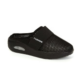 Mesh Thick Bottom Baotou Slope Heel Slippers GYUX-14