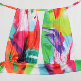 Print Tie Up Backless Top Two Piece Pants Set CYA-901196