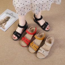 Slope Heel Velcro One Line Strap Sandals GYUX-31214