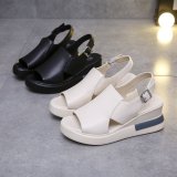 Muffin Thick Bottom Slope Heeled Shoes GYUX-7899