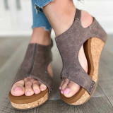 Heel Velcro Thick Bottom Slope Sandals GYUX-3123