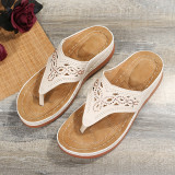 Hollowed Out Thick Bottom Clip Toe Sandal Slippers GYUX-241