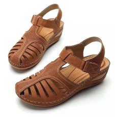 Round Toe Hollow Out Baotou One Buckle Strap Sandals GYUX-087
