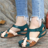 Slope Heel Roman Shoes Cross Buckle Sandals GYUX-292