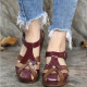 Slope Heel Roman Shoes Cross Buckle Sandals GYUX-292