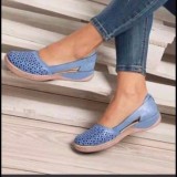 Hollow Out Solid Color Single Shoes Low Heeled Sandals GYUX-304