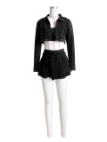 Long Sleeve Slim Two Piece Skirts Set (With Safety Pants) CH-24100