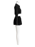 Long Sleeve Slim Two Piece Skirts Set (With Safety Pants) CH-24100