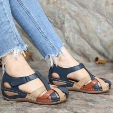Slope Heel Roman Shoes Cross Buckle Sandals GYUX-292