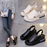 Muffin Thick Bottom Slope Heeled Shoes GYUX-7899