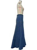 Fashion Denim Solid Half Body Skirt OD-8681