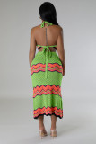 Sexy Knits Halter Vest And Sport Two Piece Skirt Set OSM-4459