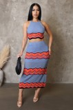 Sexy Knits Halter Vest And Sport Two Piece Skirt Set OSM-4459