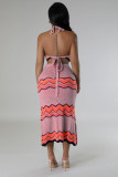 Sexy Knits Halter Vest And Sport Two Piece Skirt Set OSM-4459
