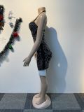Hot Drill Halter Backless Mini Dress NY-3180