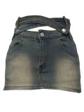Denim Double Waistline Skirt OD-8680