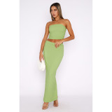 Bubble Wrinkle Wrap Split Skirt Two Piece Set ASL-6710