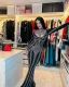 Long Sleeve Hot Drill Micro Flare Maxi Dress NY-3168