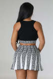 Print Sleeveless Tank Tops And Skirt Sweater 2 Piece Set OSM-4458