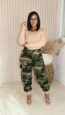 Camouflage Print Casual Pants OD-8663