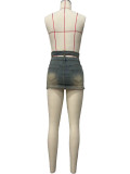 Denim Double Waistline Skirt OD-8680