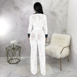 Lace Contrast Color Patchwork Jumpsuit YF-10714
