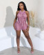 Knits Hollow Out Tassel Backless Romper ZSD-0320