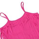 Solid Color Sling Tassel Jumpsuit CYA-901172
