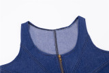 Fashion Sleeveless Zipper Denim Mini Dress GZHY-TC171