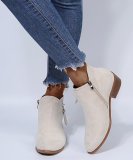 Side Zipper Mid Heel Martin Short Boots GYUX-387
