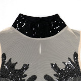 Sleeveless See Through Sequin Midi Dress CYA-901129