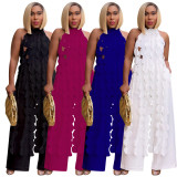 Sexy Backless Lace Up Long Top Two Piece Pants Set YF-10722