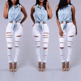 Summer Denim Skinny Pencil Nine Minute Pants GZHY-M253