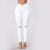Casual High Waist Holes Pencil Jeans GZHY-733