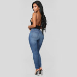 Casual High Waist Holes Pencil Jeans GZHY-733