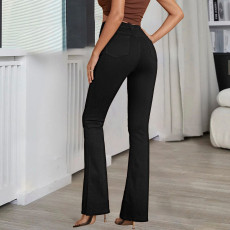 Fashion Solid Color Micro Flare Jeans GZHY-PT7078