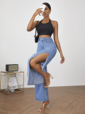 Fashion Holes Loose Split Jeans GZHY-ZT60041