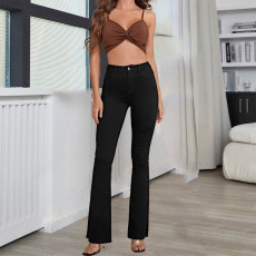 Fashion Solid Color Micro Flare Jeans GZHY-PT7078