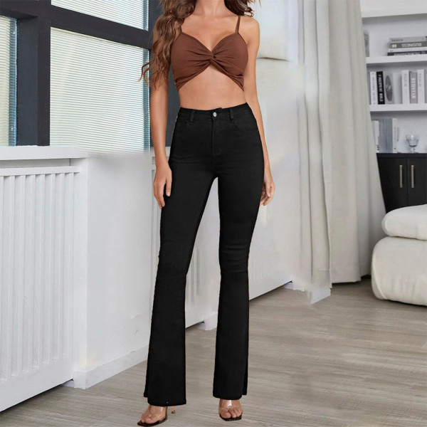 Fashion Solid Color Micro Flare Jeans GZHY-PT7078