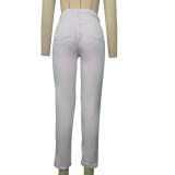 Casual High Waist Holes Pencil Jeans GZHY-733