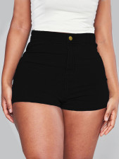 Solid Color High Waist Denim Short GZHY-PD0002