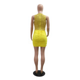Sexy Sleeveless O Neck Irregular Sequin Mini Dress CYA-901212
