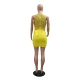 Sexy Sleeveless O Neck Irregular Sequin Mini Dress CYA-901212