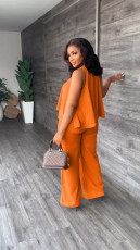O Neck Sleeveless Loose Tops 2 Piece Pants Set ME-8514